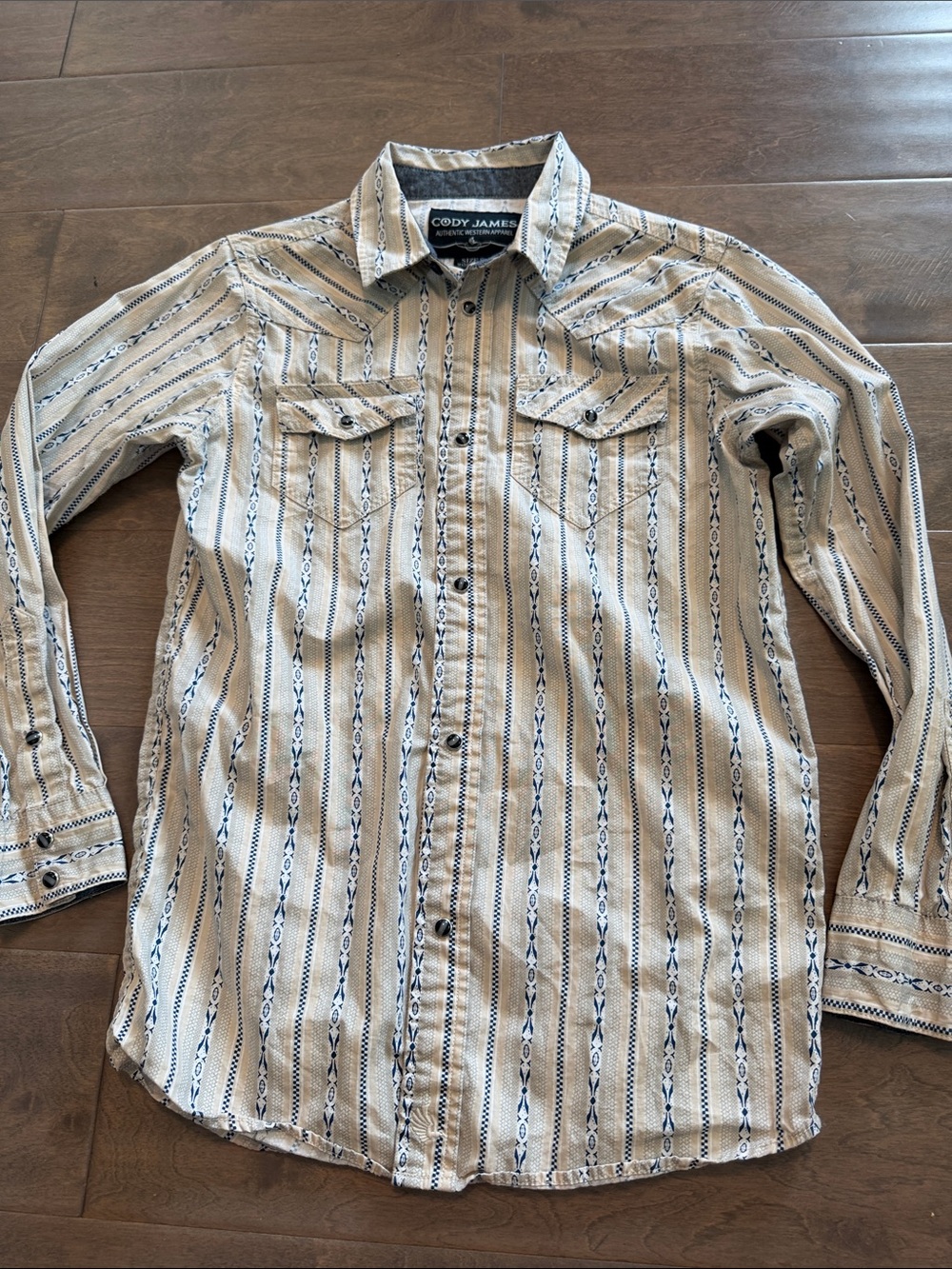 Cody James Boys' Cream Striped Button-Down Shirt